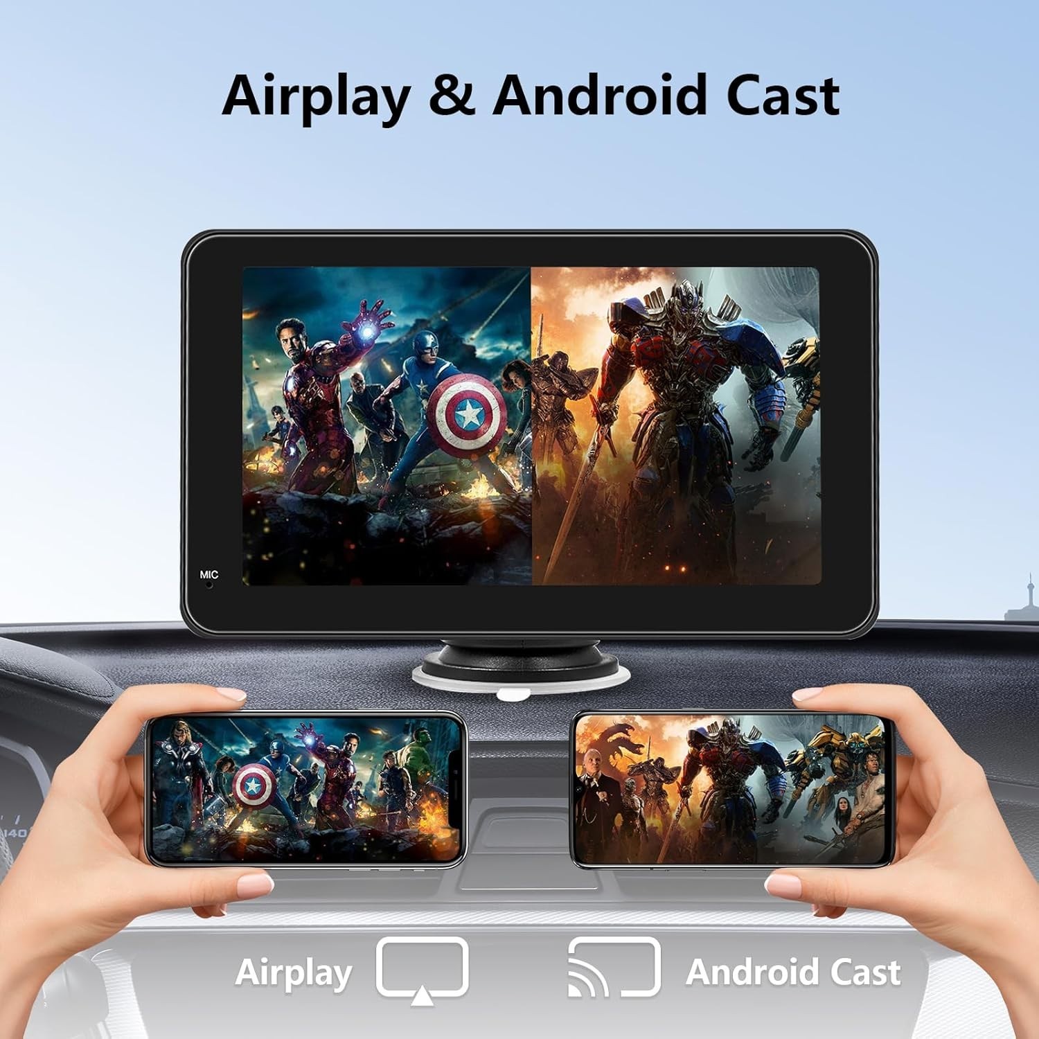 Car stereo 7 Inch Touch Screen Wireless CarPlay Android Auto Backup Camera
