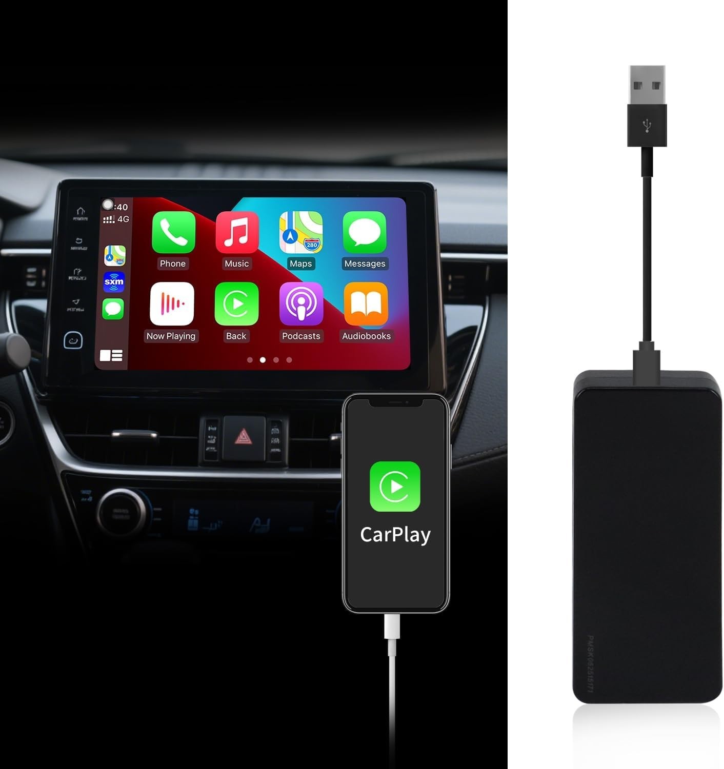 Wired CarPlay Adapter USB Dongle for Car Radio with Android Version 4.2 or Above