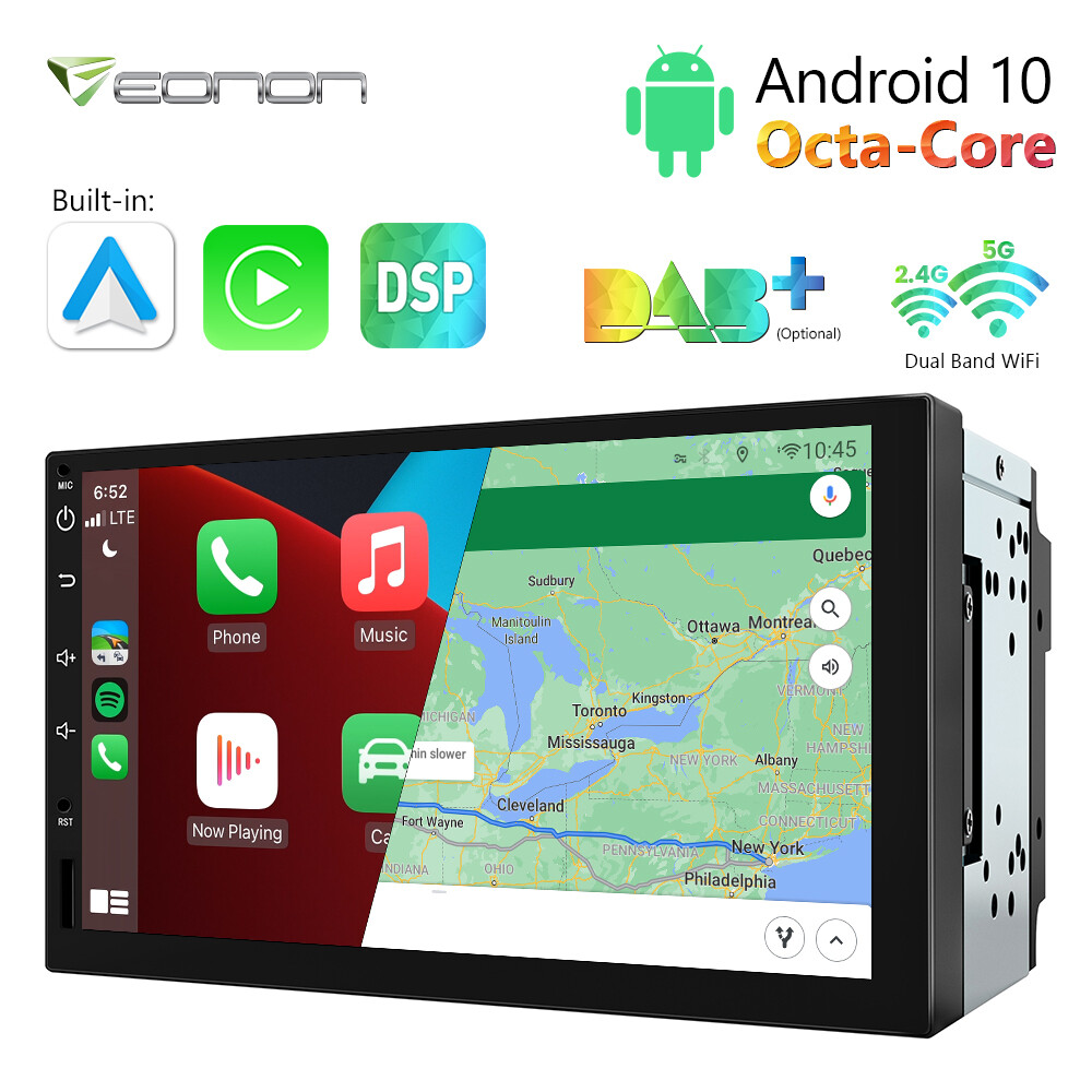 Eonon 7″ IPS 2 Din Car Stereo Radio Android 10 8-Core GPS Sat Nav CarPlay No DVD