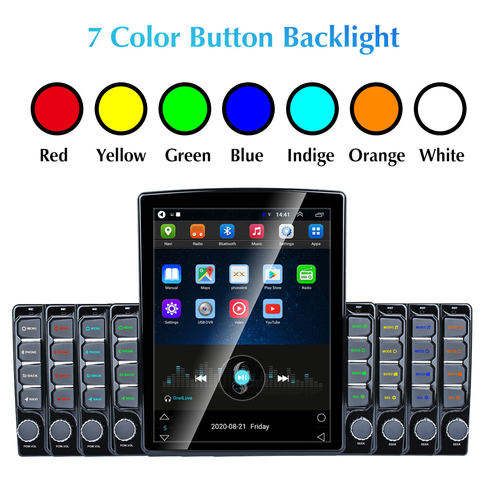 9.7″ 2 Din Car Stereo Android 12.0 Apple CarPlay GPS WiFi Touch Vertical Radio