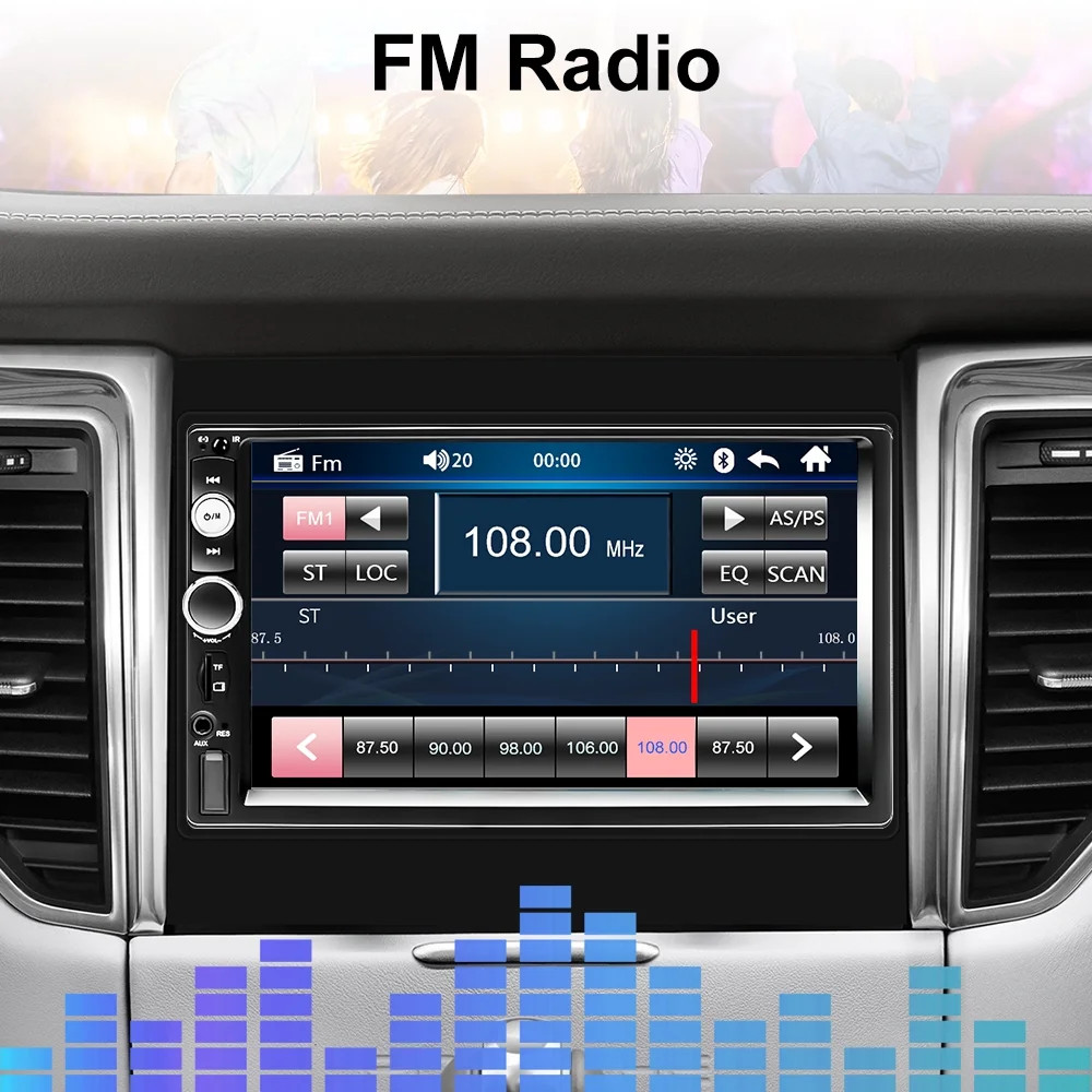 Car Stereo Double Din Car Radio 7 Inch MP5 Player with HD Touch Screen Digital D