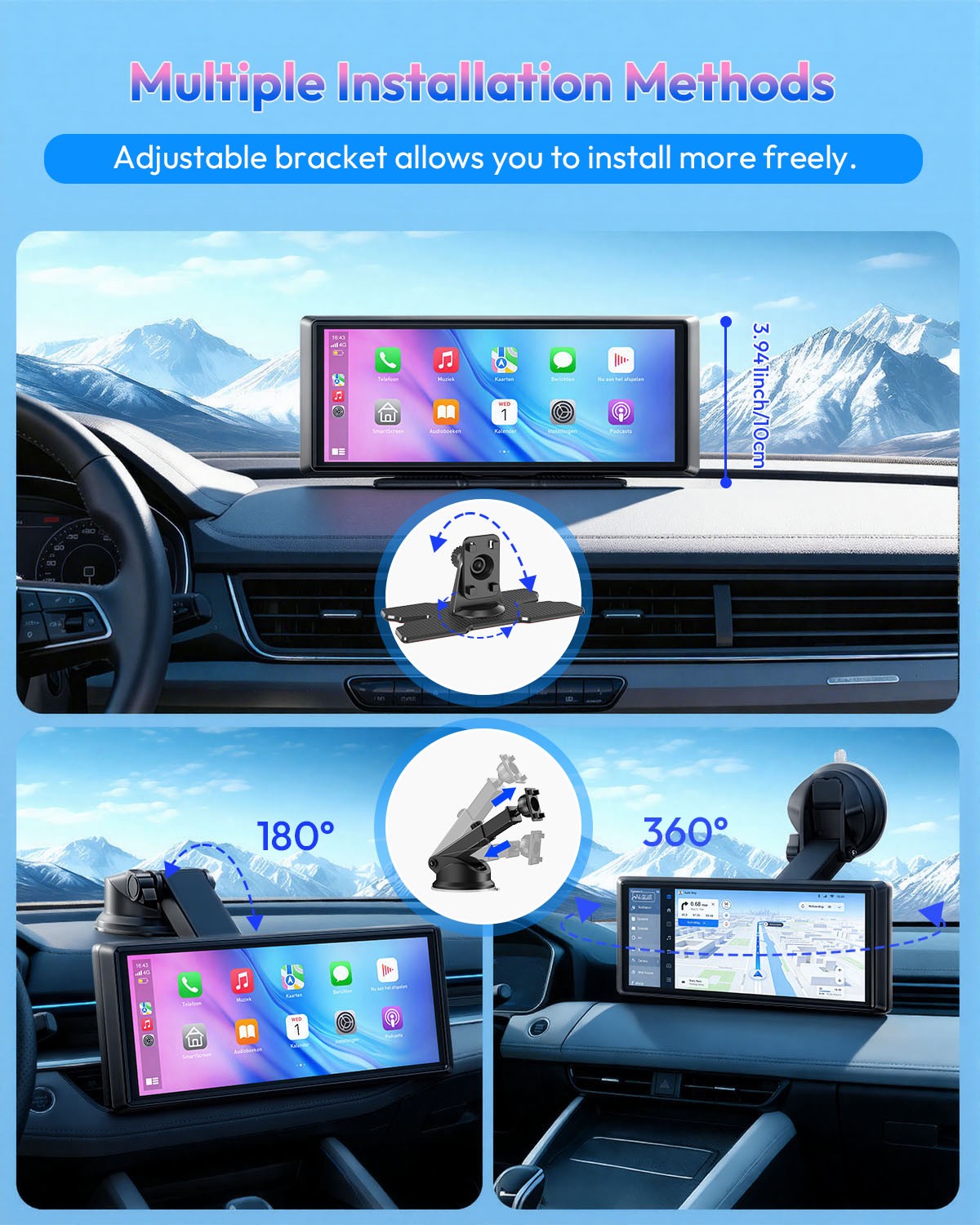 10″ Backup Camera Mirror Car Rear View Reverse Night Vision Parking System Kit