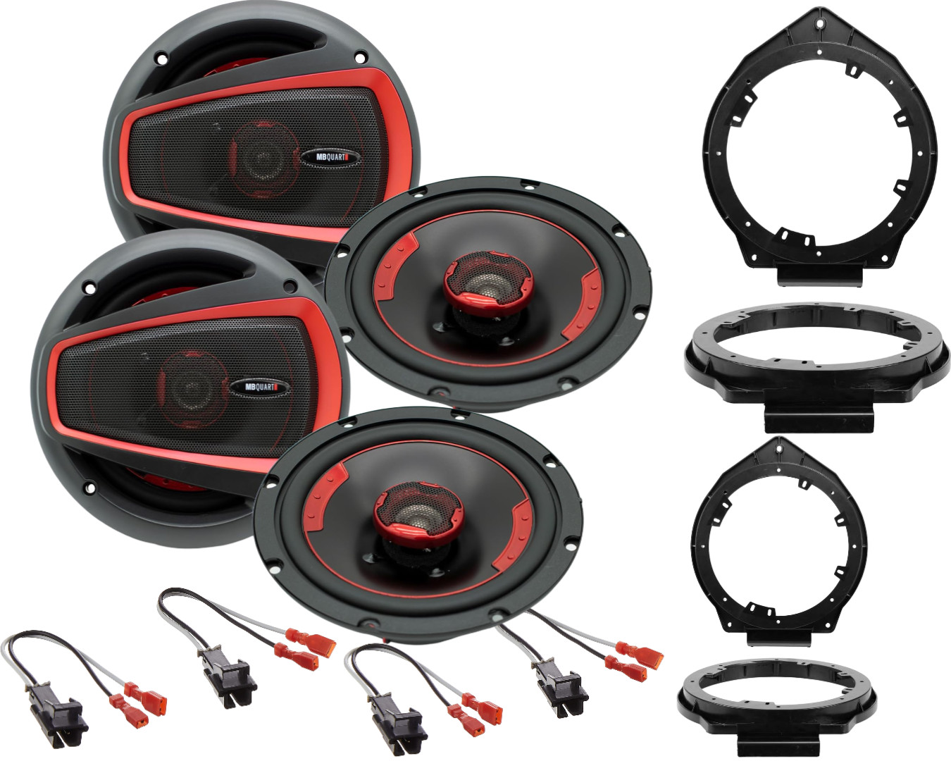 4x MB Quart 480W Pair 6.5″ Front/Rear Speakers for 2007-2013 Sierra/Silverado
