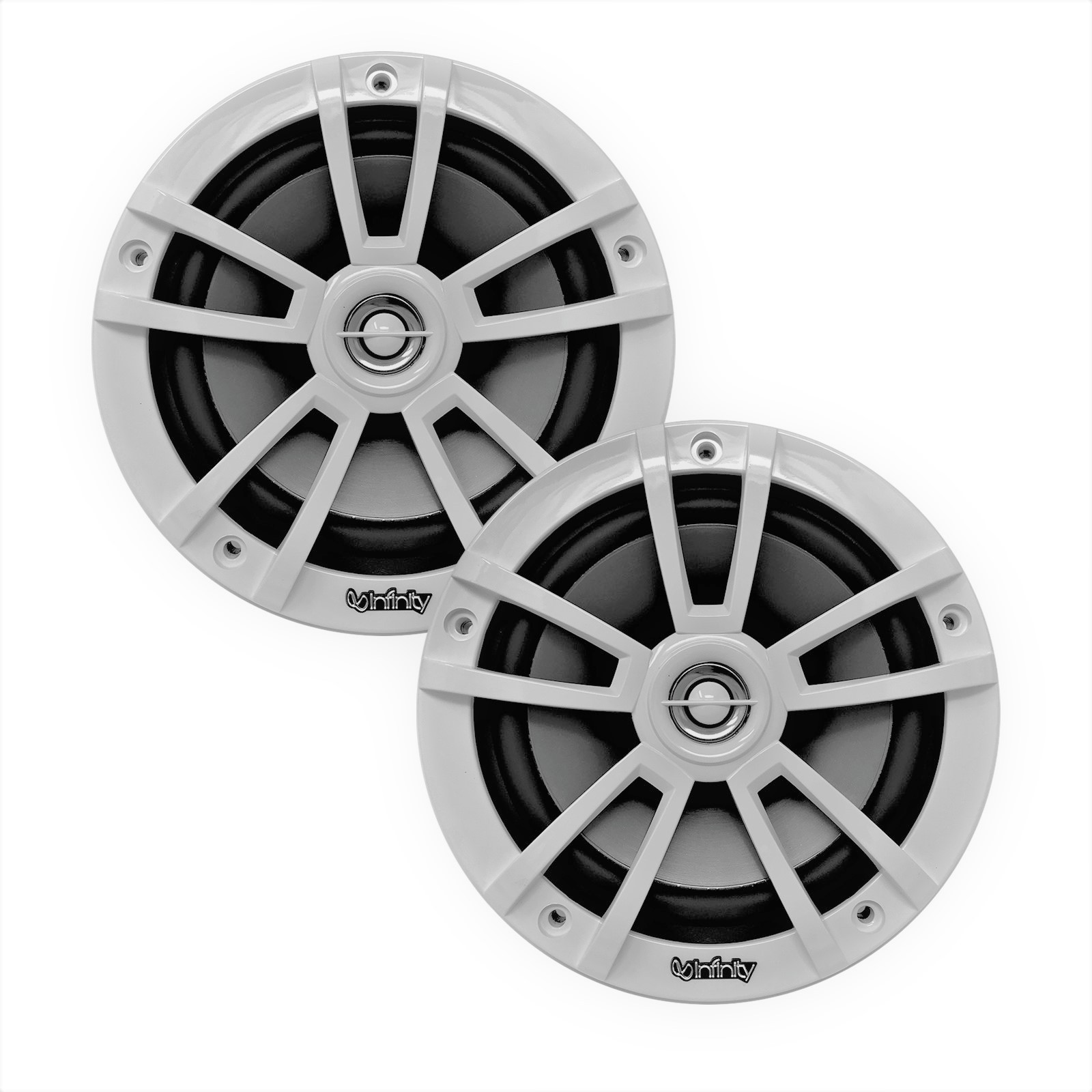 Enrock EM856 Receiver, 4x 6.5″ White Marine Speakers, Antenna, Radio Cover