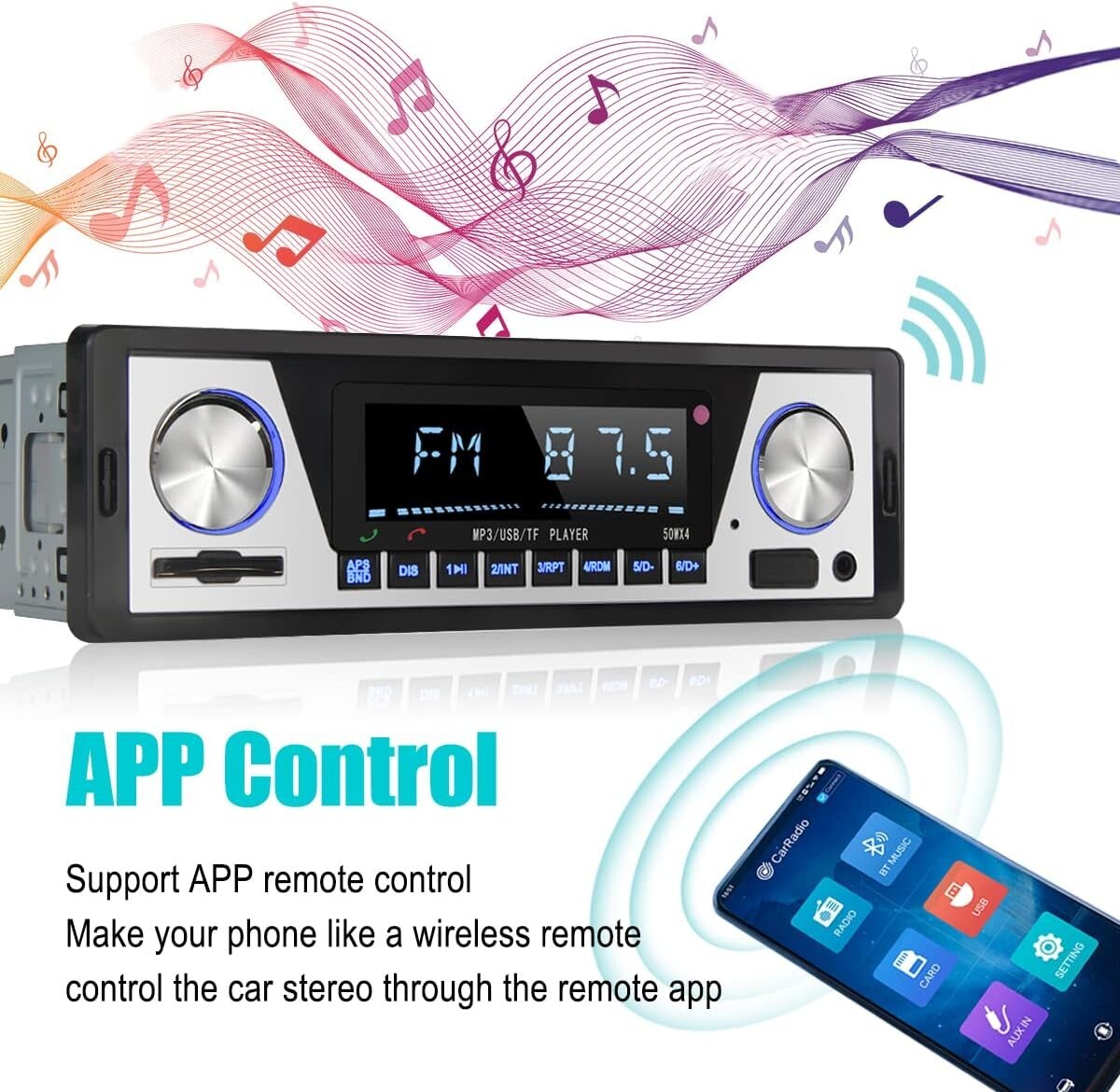 Estereo De Pantalla con Bluetooth Para Auto Coche Carro MP3 Player USB/SD/AUX/FM