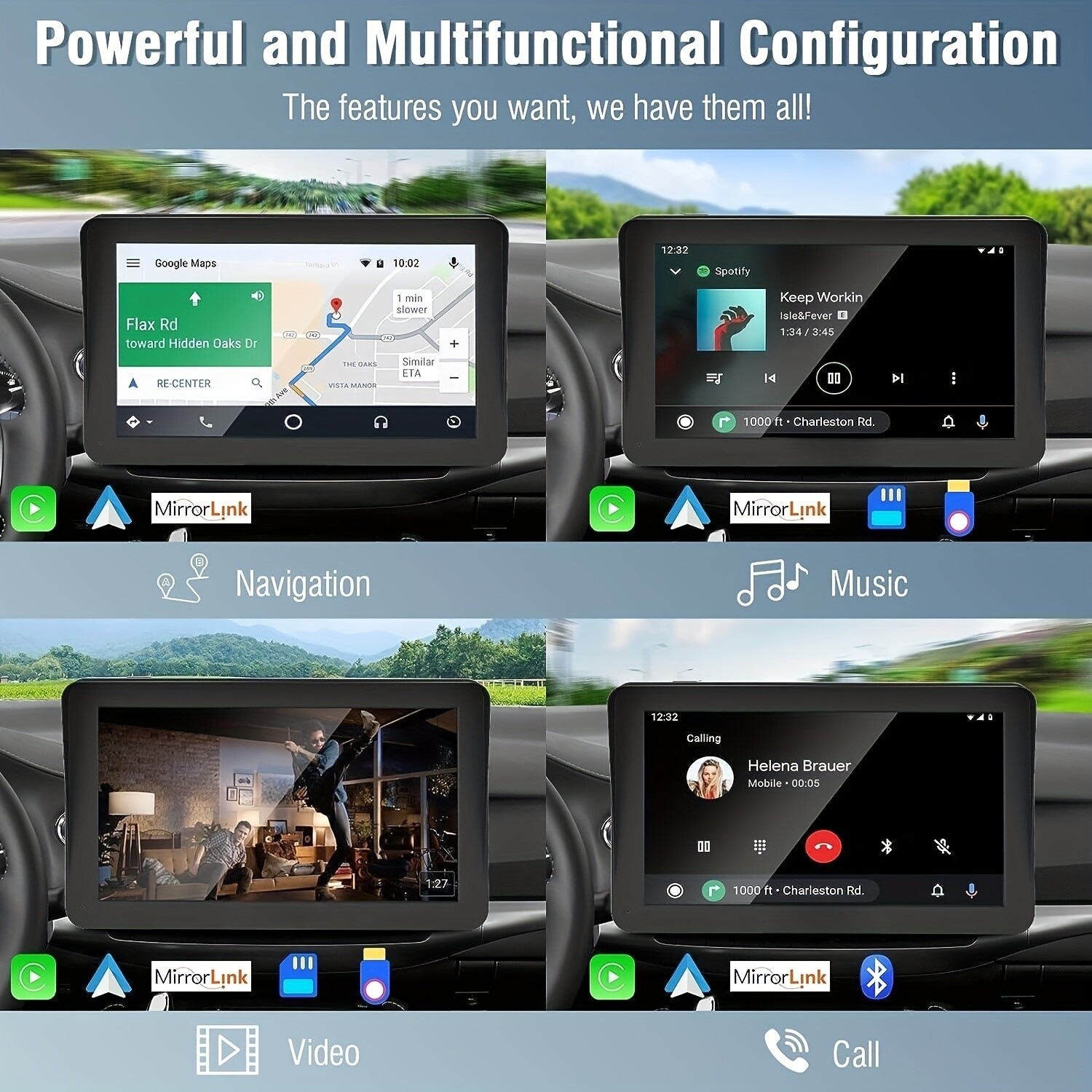Portable car stereo wireless Carplay Android automatic 7 “touchscreen MP5 player