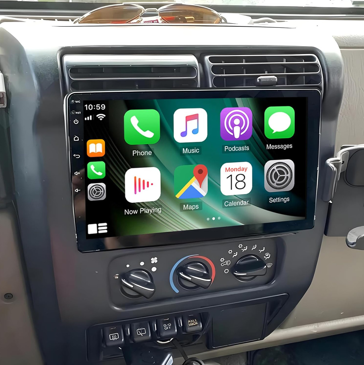 Android 13 CarPlay For 2003-2006 Jeep Wrangler TJ 9″ IPS Screen Radio GPS WIFI