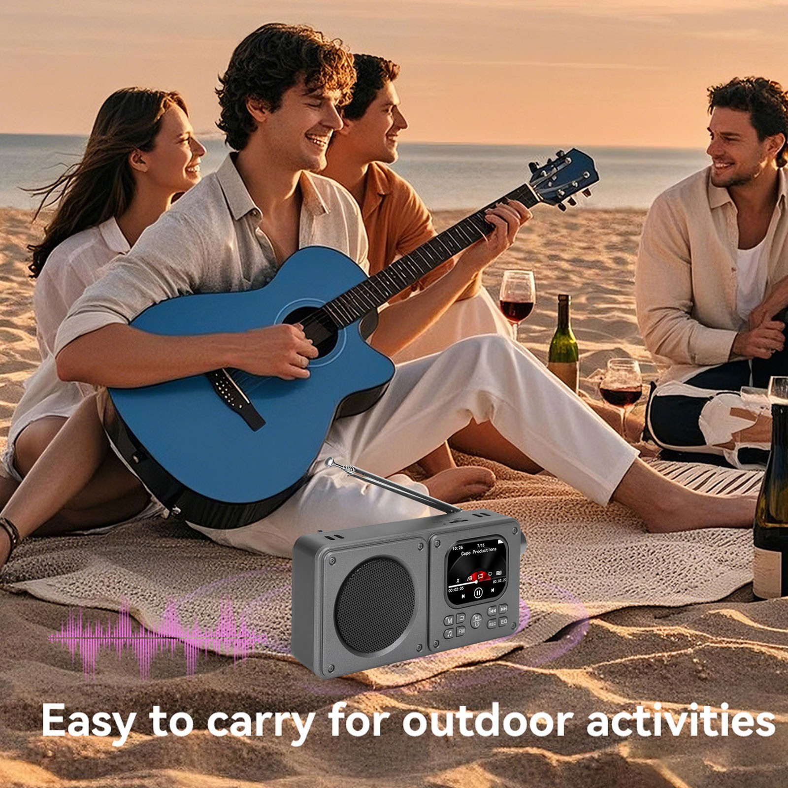 Video Radio AM FM 2.01 Inch Screen MP3 MP4 Player Bluetooth 5.4 Speaker Por FSZJ