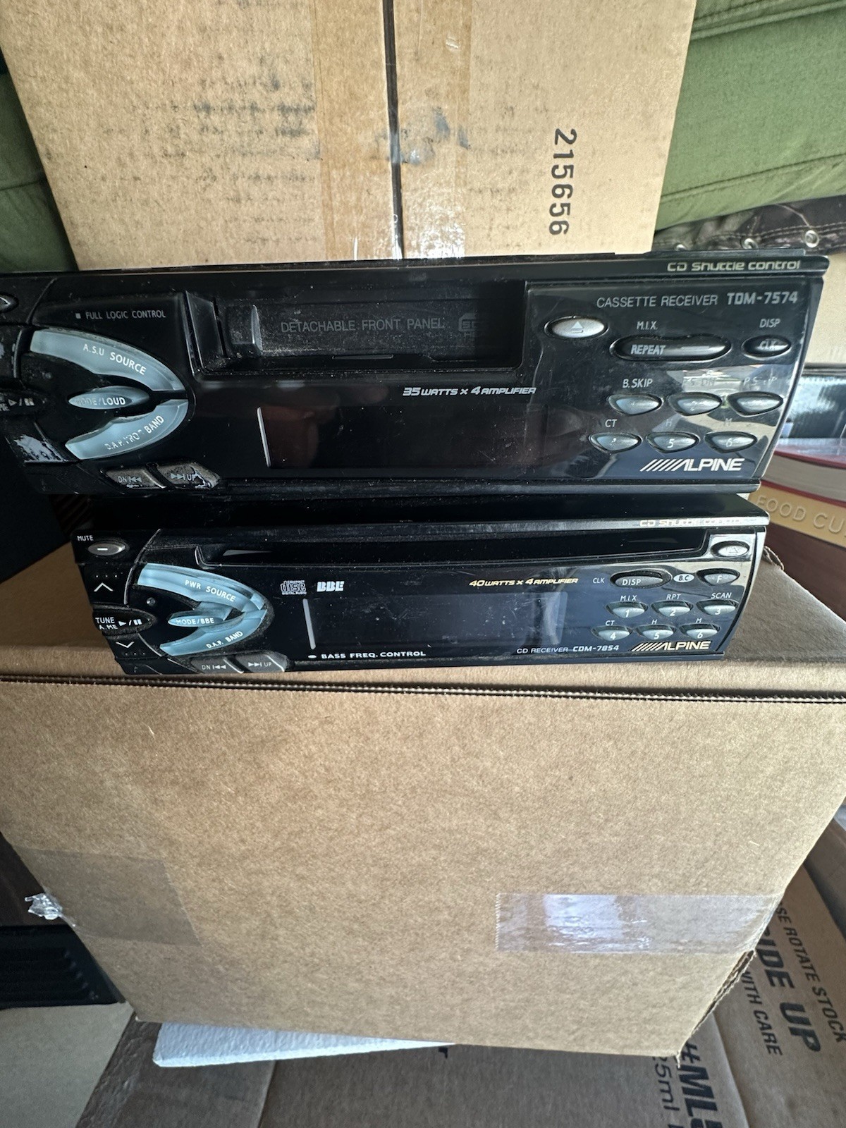 ALPINE TDM-7574 & CDM-7854, Radio Cassette & Radio CD, Both Tested And Working