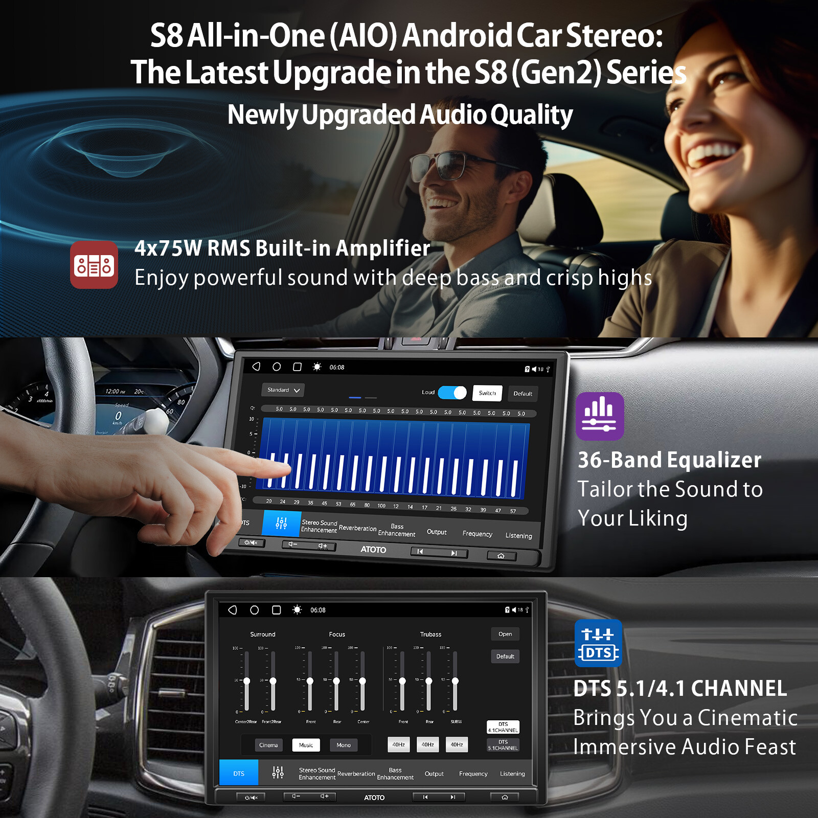 ATOTO Single Din Android 10IN Car Stereo Radio 6G+128G 4G LTE Wireless Carplay