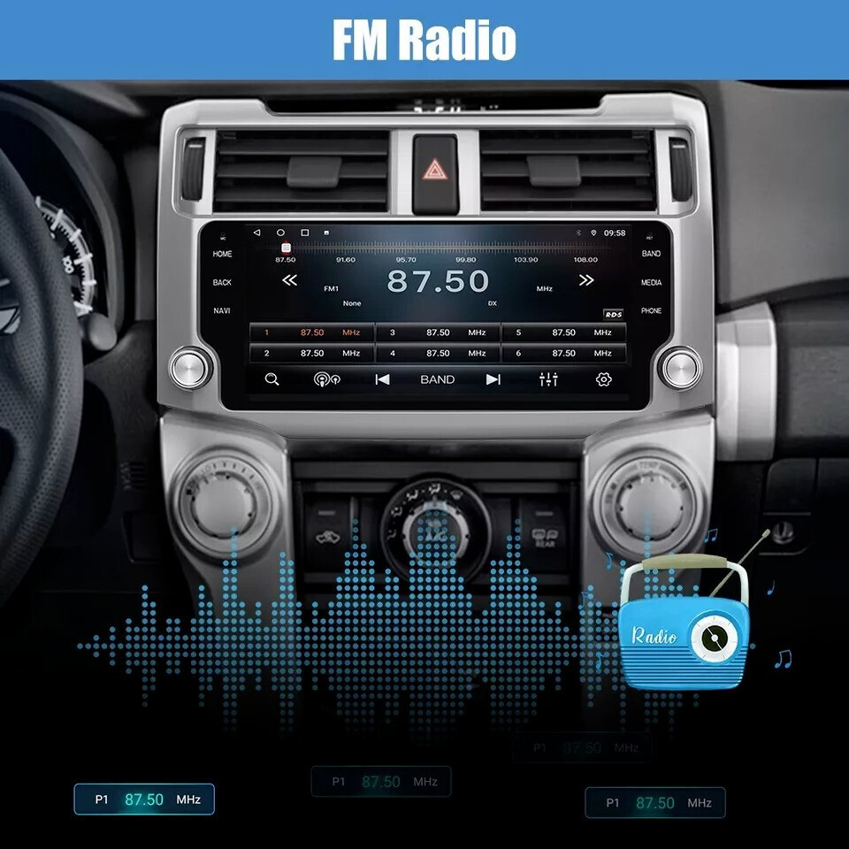 10.3” Car Stereo Radio Android Navigation 8+128GB For 2010-2022 Toyota 4Runner