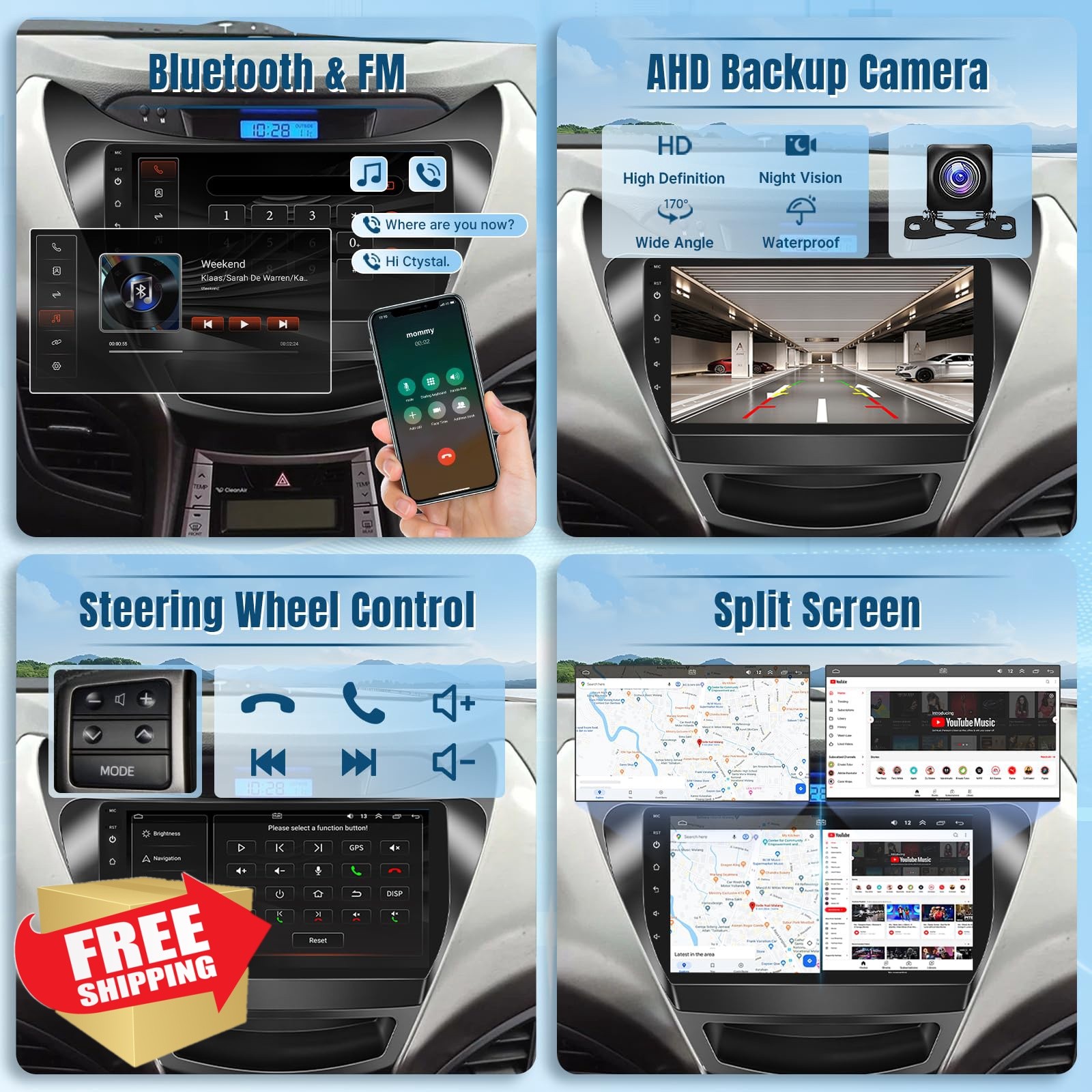 Naifay Car Radio Hyundai Elantra 11-13 Android Auto Carplay 9″