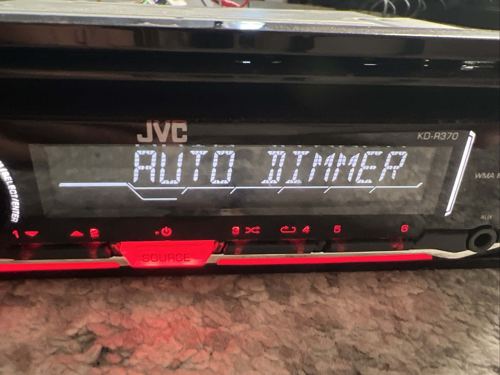 JVC KD-R370 Car Stereo CD MP3 WMA Player Radio Receiver – Turn On
