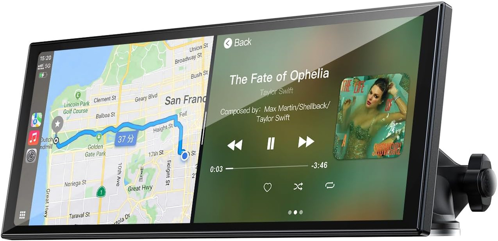 9.26″ Wireless Apple CarPlay Android Auto Screen w/ Backup Camera