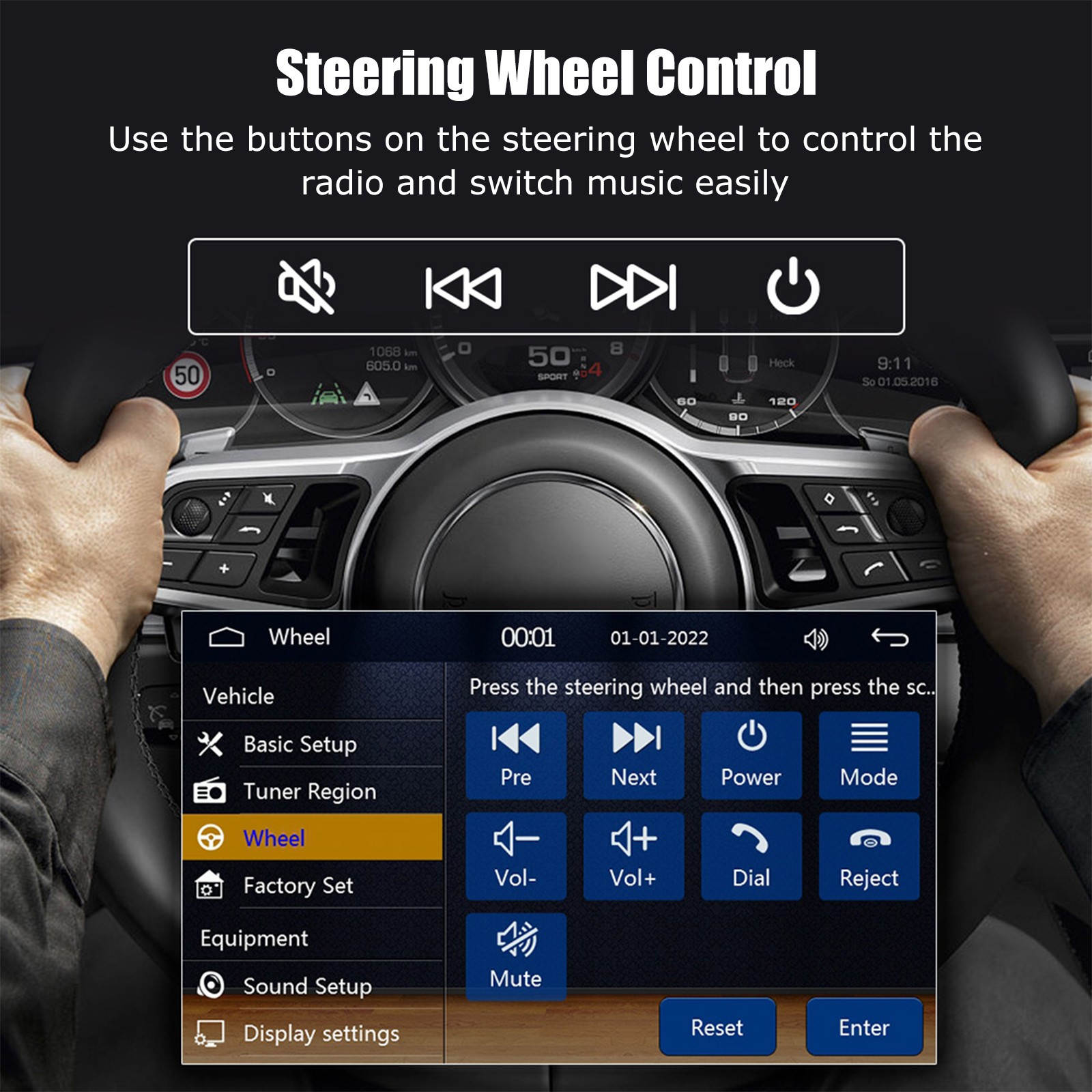 Single 1 DIN Car Stereo In-Dash Head Unit FM RDS MP3 Player USB SD Bluetooth AUX