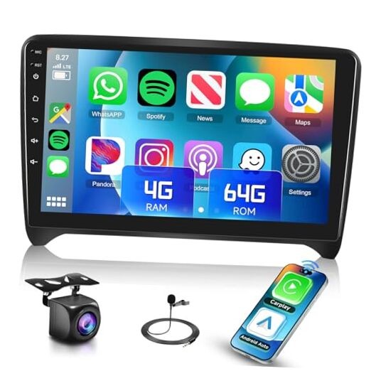 4Core 4GB+64GB Radio for Audi TT MK2 2006-2014 Car Stereo with 4Core 4G+64G