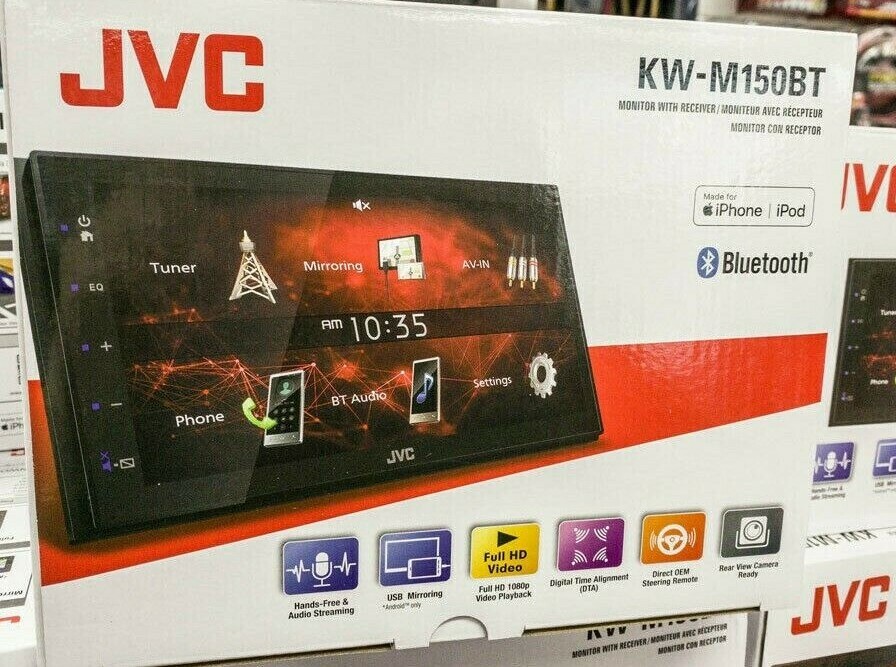 JVC KW-M150BT Bluetooth Media iPhone Android USB Mirroring 1080p Aux USB 6.75″