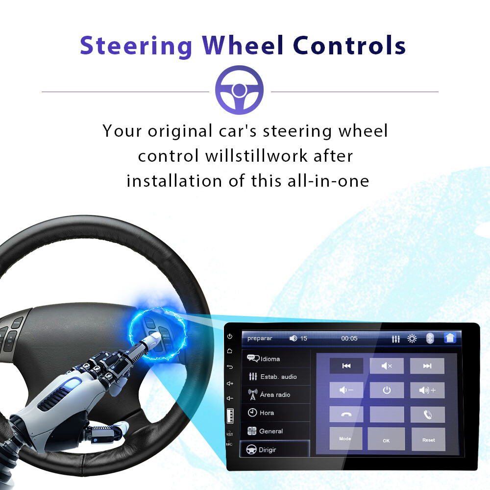 Single 1 Din 9″ Car Stereo Radio MP5 Player FM USB Touch Screen Bluetooth + Cam