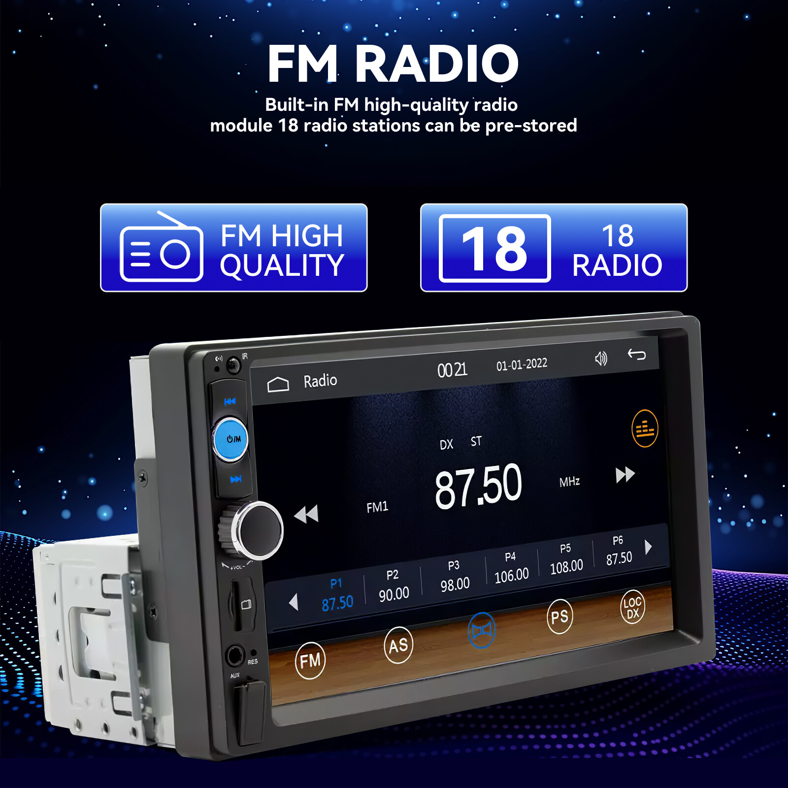 Single 1/2 Din Touch Screen Stereo Bluetooth Radio Car Apple/Android Carplay GPS