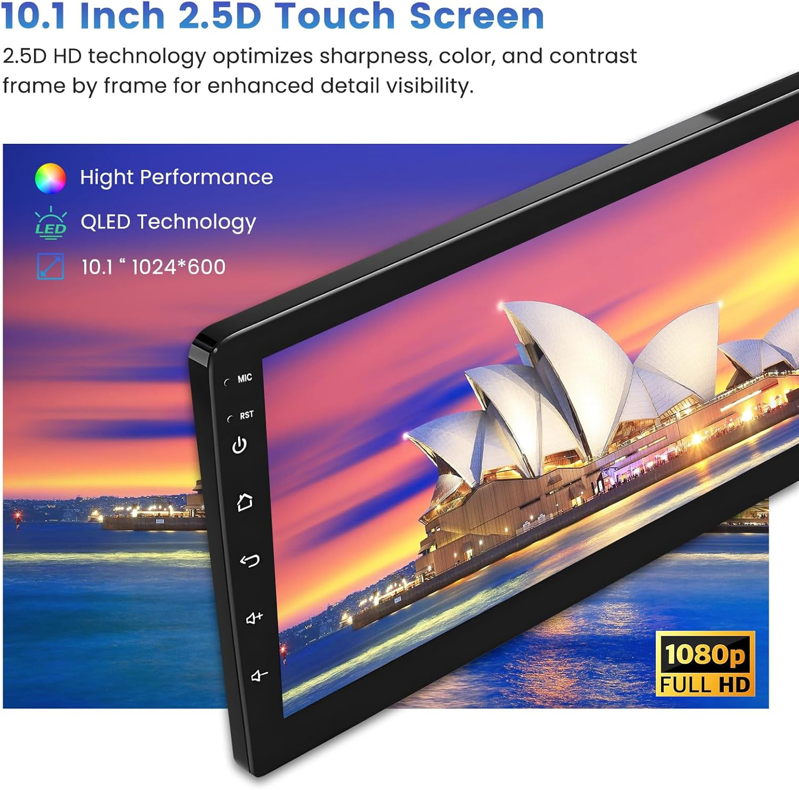5Ghz WiFi Car Stereo Android 15 10 Inch Touchscreen GPS Bluetooth FM RDS Backup