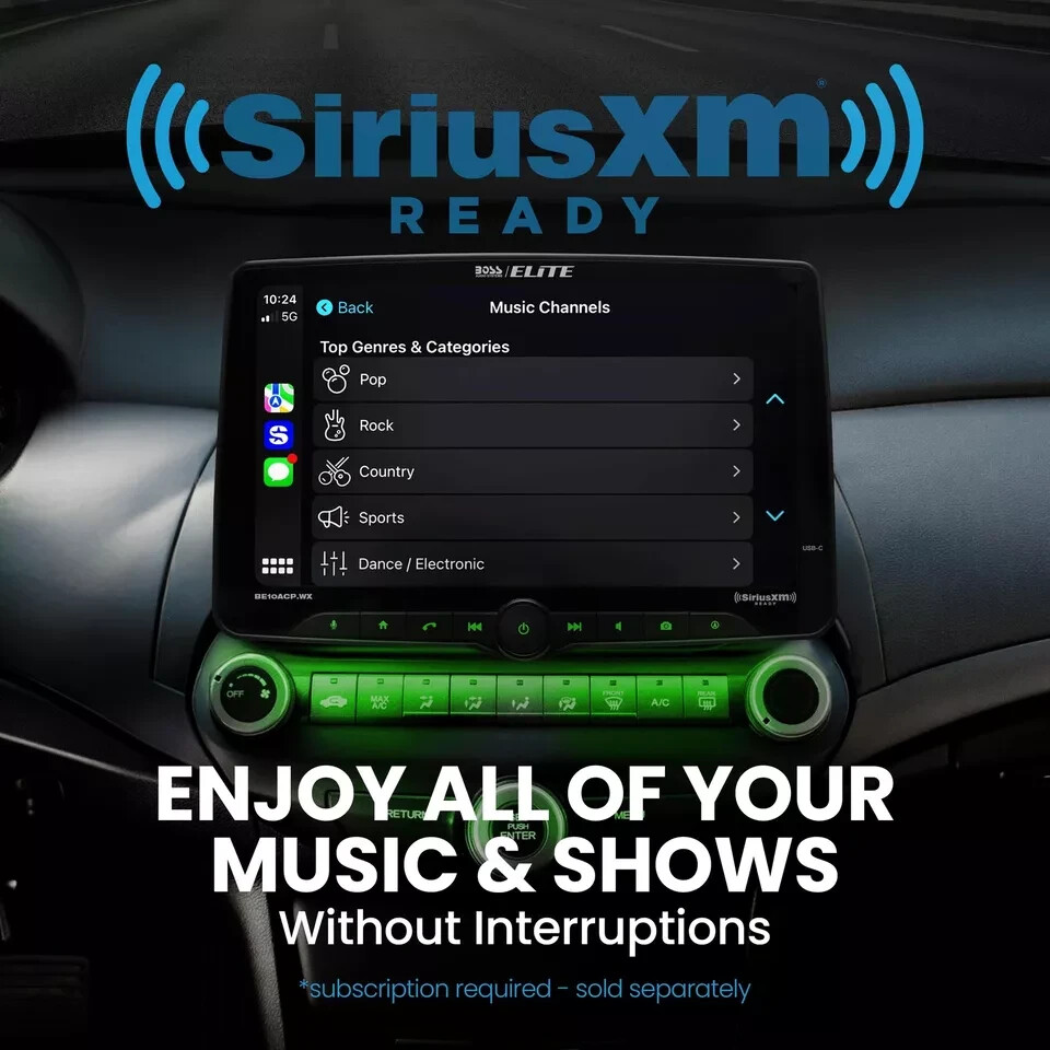 BOSS BE10ACP.WX Car Stereo Wireless Apple CarPlay Android Auto 10.1” Single Din