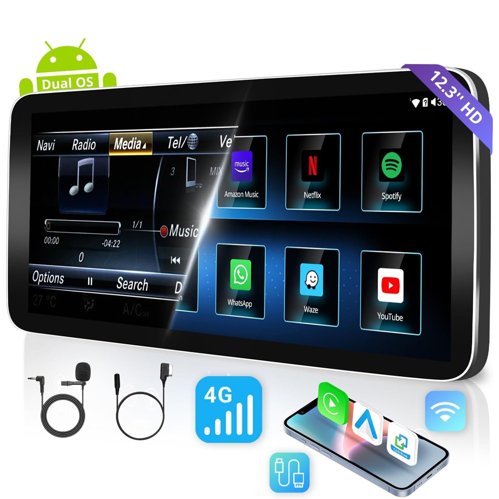 12.3” Car Radio Stereo Android 4G+64GB For Mercedes-Benz B-Class W246 2013-2014