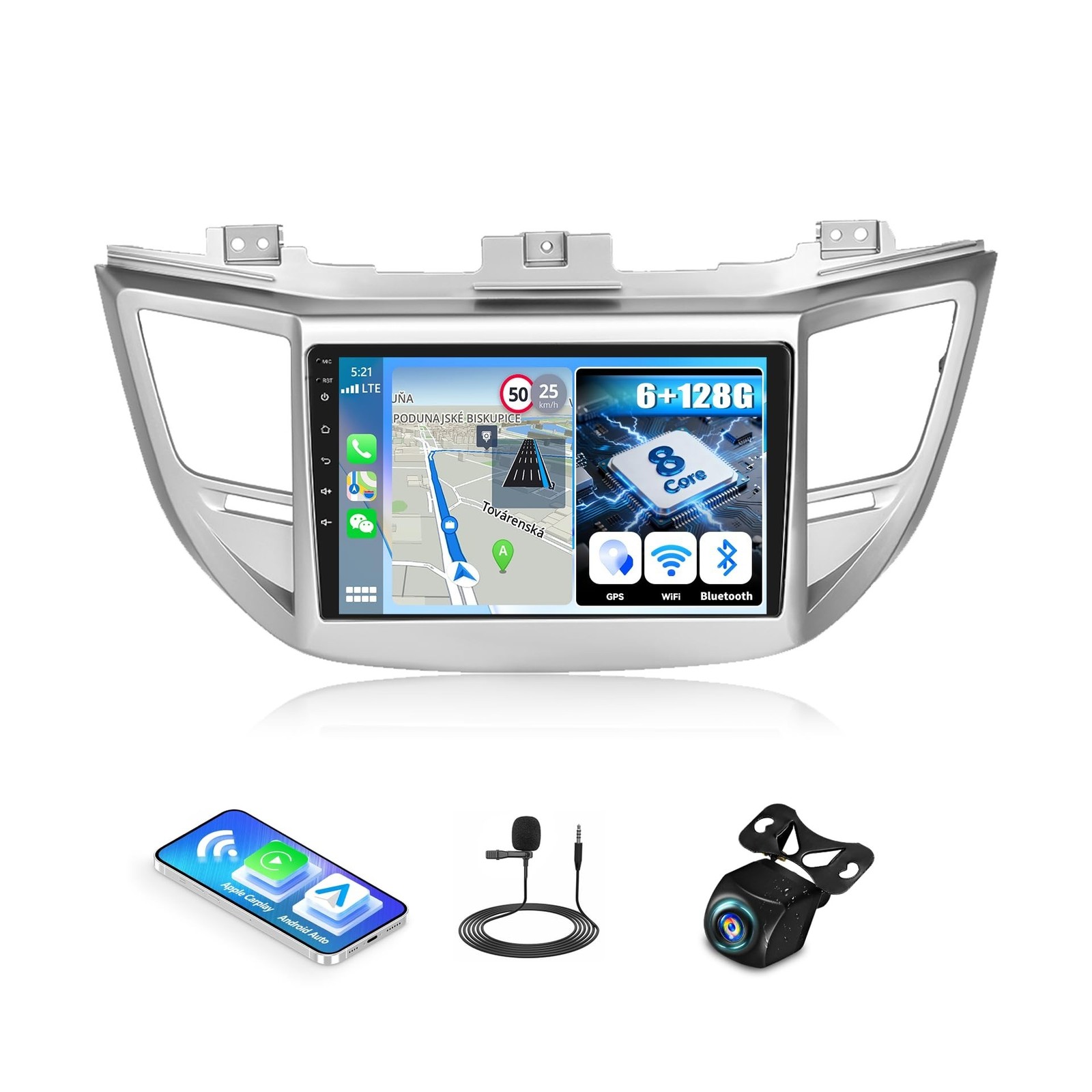 8 Core 6+128G for Hyundai Tucson 2015-2018 Android Car Stereo Radio with Wire…