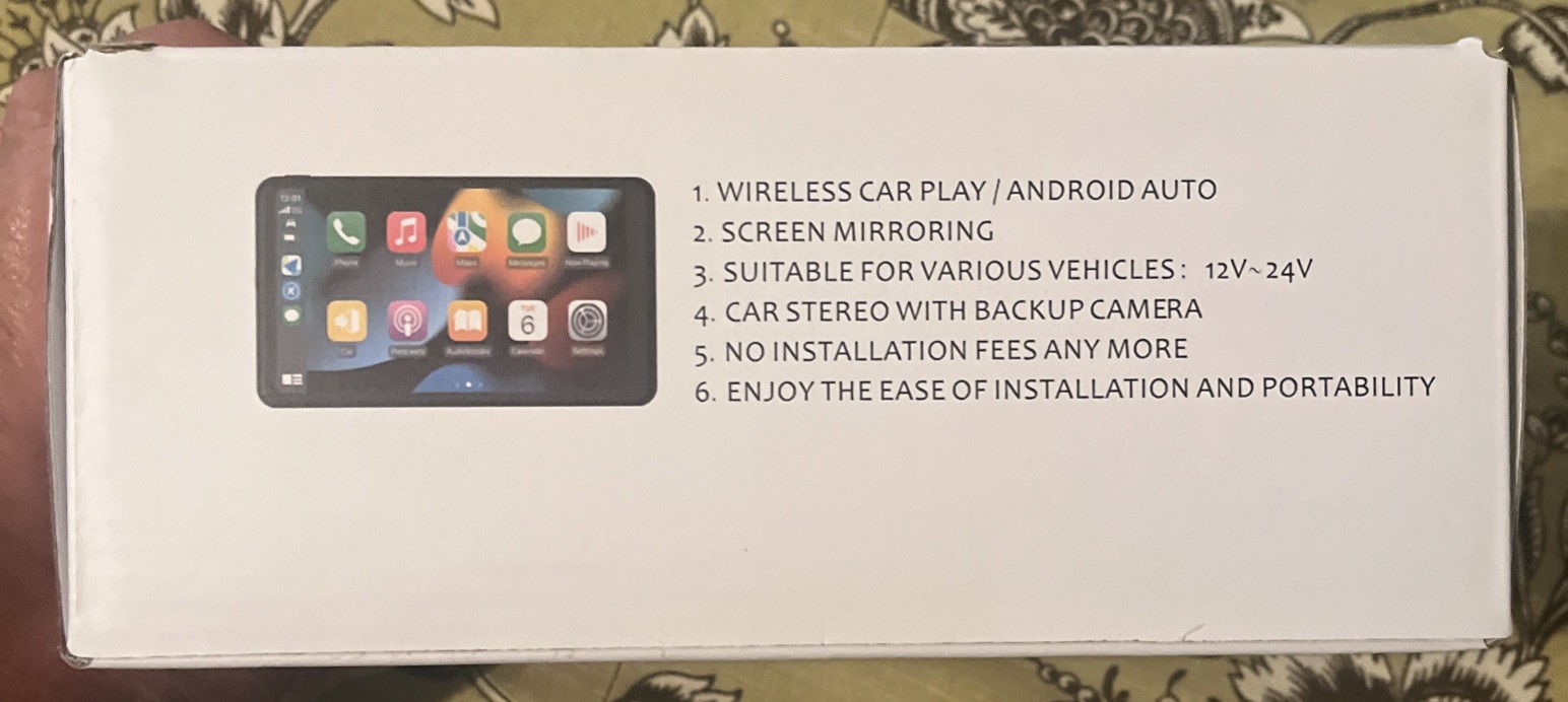 Portable Wireless Car Stereo, 7″ Touchscreen Multimedia player NIB