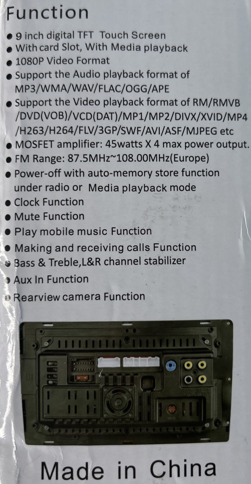 CML-Play 9019C-Play 9″ Car Stereo MP5 Player 1080P Touchscreen Radio Bluetooth