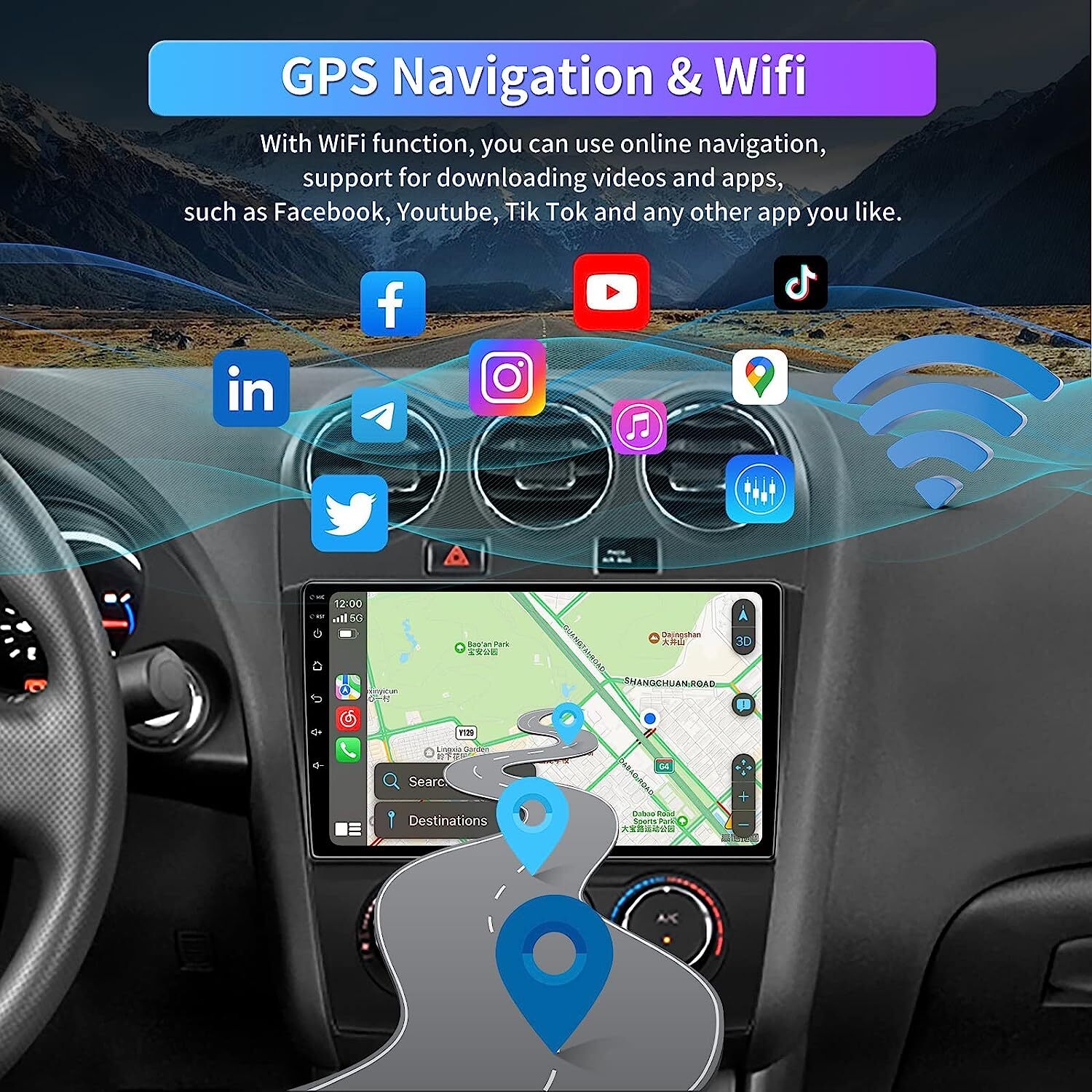 9″ Car Stereo Radio GPS Navi DSP For Nissan Altima Teana 2008-2012 Apple Carplay