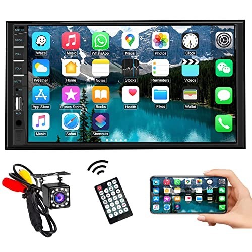Double Din Car Stereo 7″ Touchscreen MP5 Player, Bluetooth, Backup Camera, FM/US