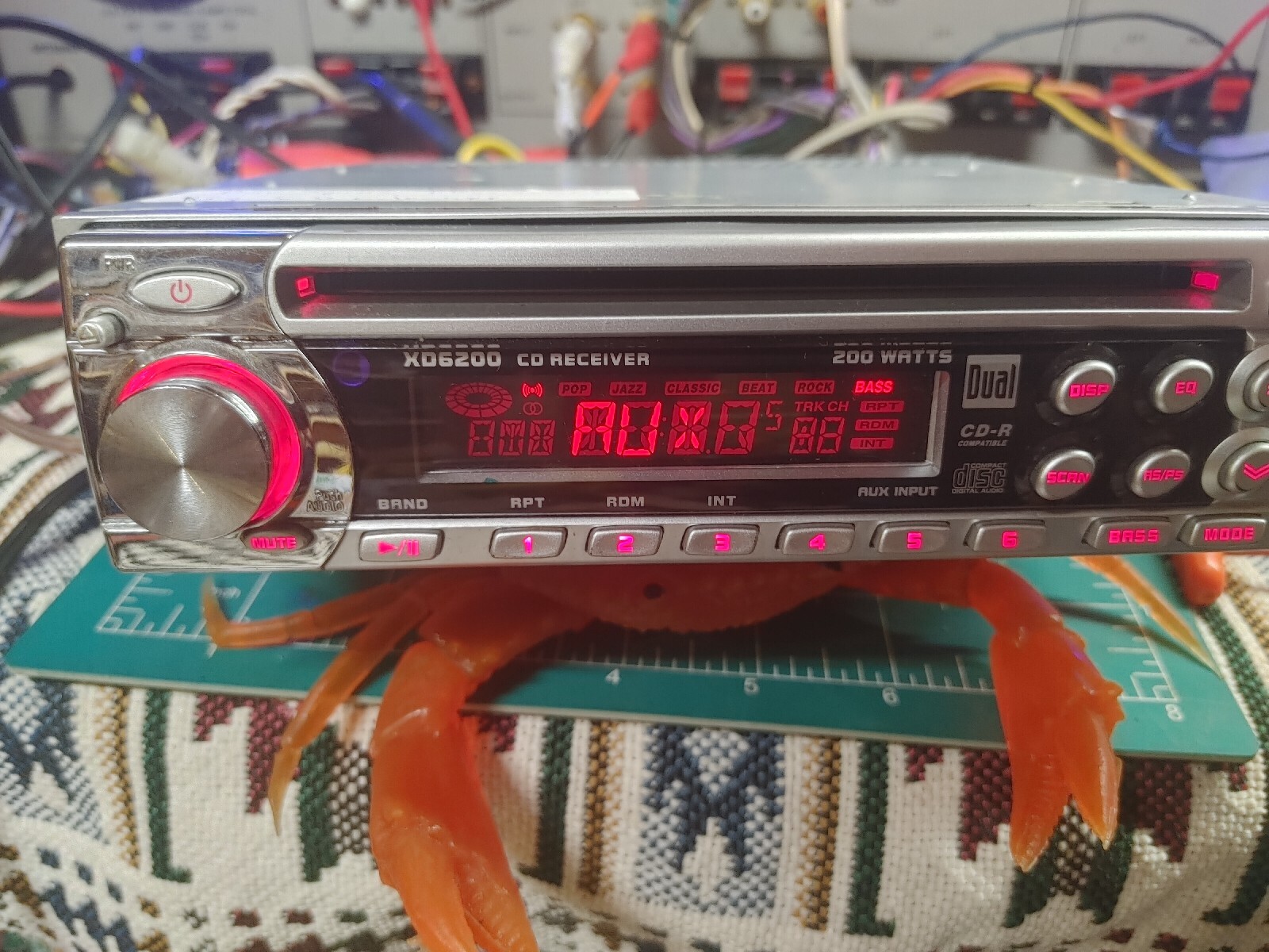 Dual Electronics XD6200 Car Stereo Faceplate Radio Audio Equalizer Deck CD AUX