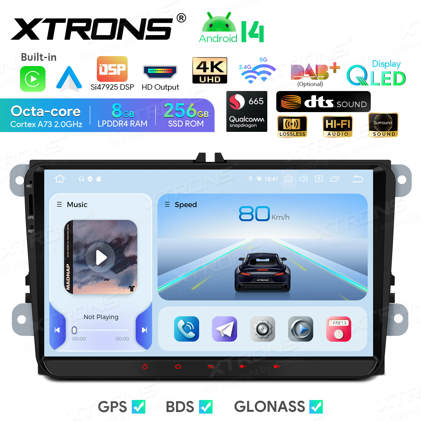 9″ For VW Volkswagen Jetta Passat Android 14 8+256GB Car Stereo Radio GPS WIFI