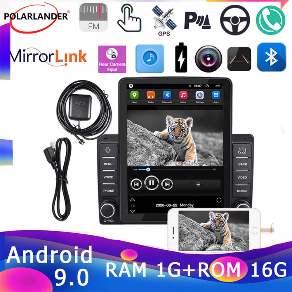 9.5″ 2 Din GPS WiFi Car Stereo Radio MP5 Vertical Touch Screen Bluetooth 1+16G