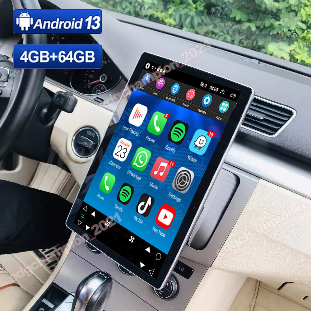2 Din Android 13.0 Rotatable 10.1″ Carplay Car Stereo Radio 4+64GB GPS Navi WIFI