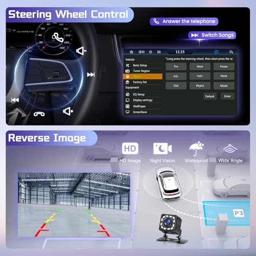Double Din Wireless Carplay Car Stereo Android Auto, 7 Inch Touch Screen 2