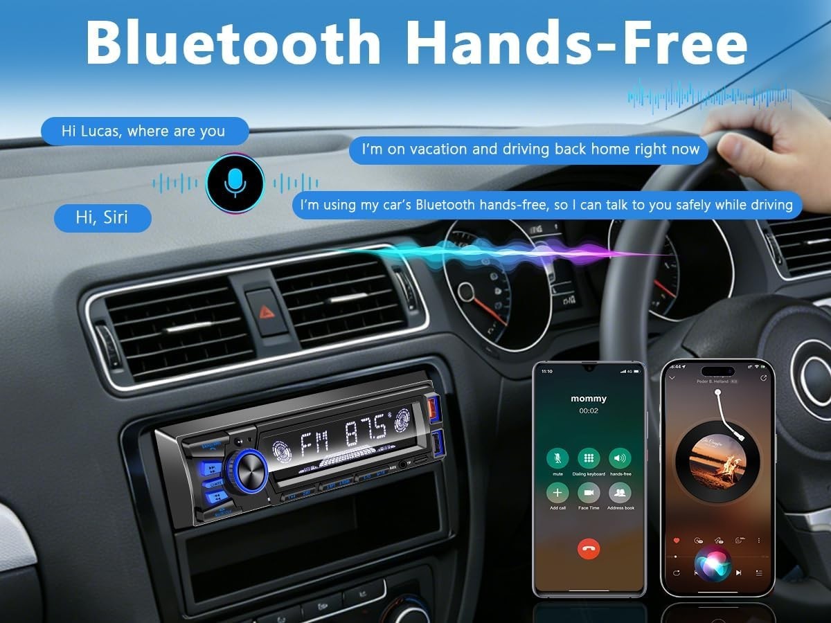 Car Stereo with Bluetooth, USB Ports & Adjustable LED – Perfect for Road Trips