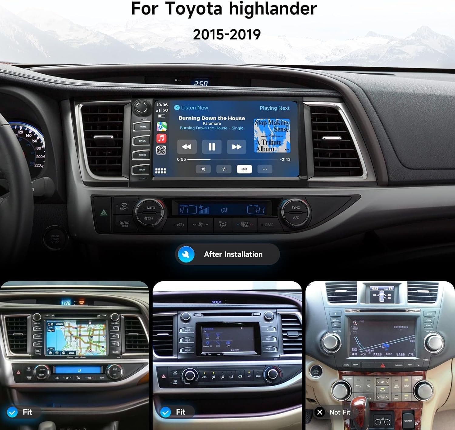 Dasaita Android 13 Car Stereo for Toyota Highlander 2015-2019 with Carplay DTS