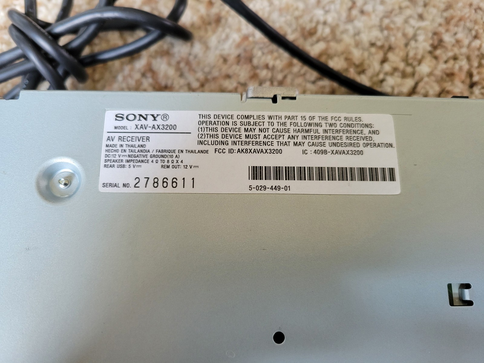 SONY XAV-AX3200 Multimedia Touch Screen Receiver Apple CarPlay, Android Auto