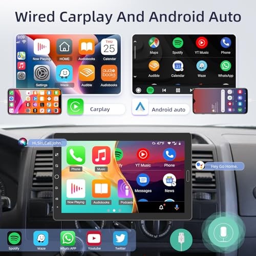 10.1 inch Single Din Touchscreen Car Stereo, 10 inch Screen 1 Din Radio with