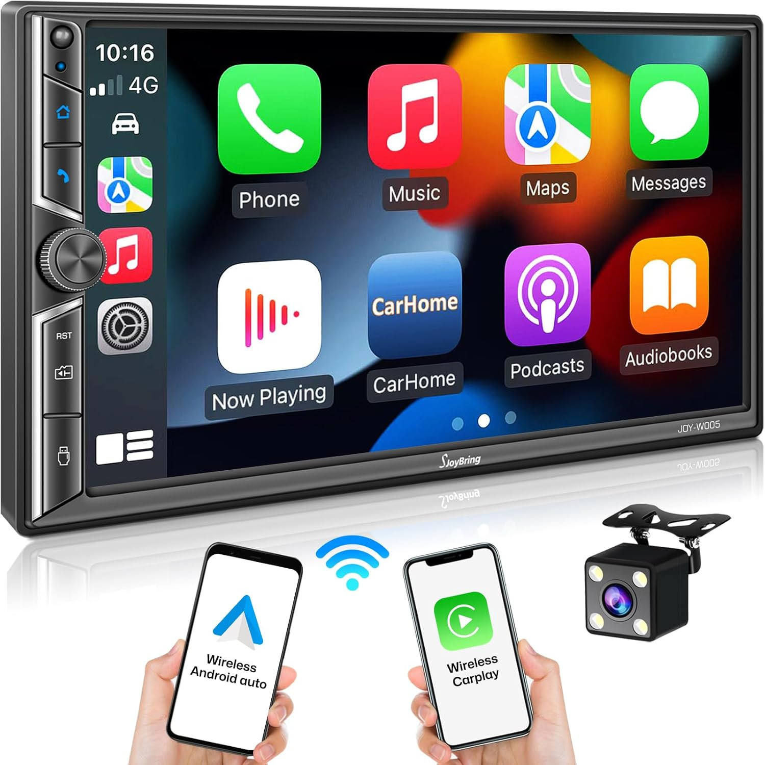 7″ Double Din Car Stereo Compatible with Wireless Apple Carplay & Android Auto,
