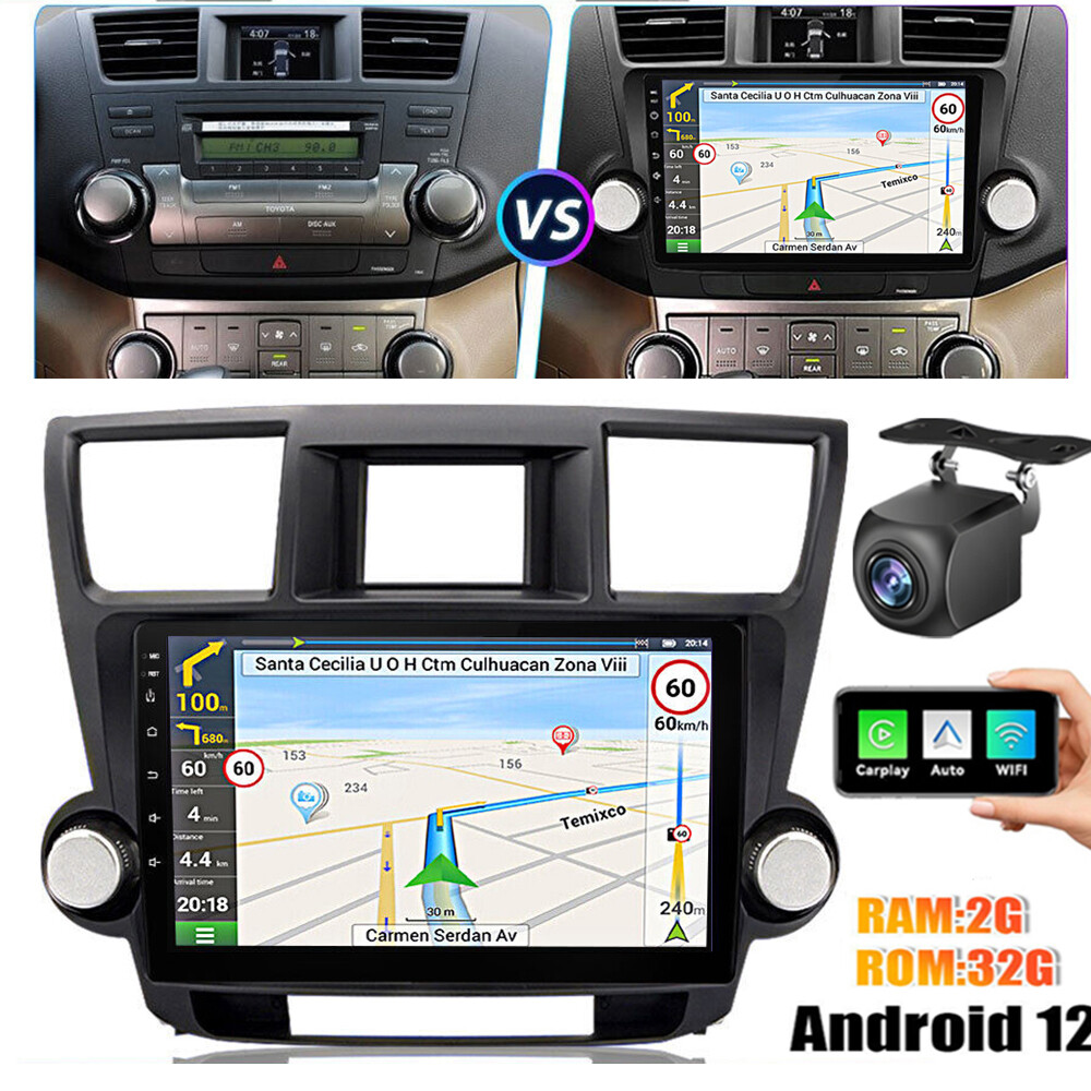 1280*800HD IPS Screen Carplay For Toyota Highlander 2008-2013 Radio Stereo GPS