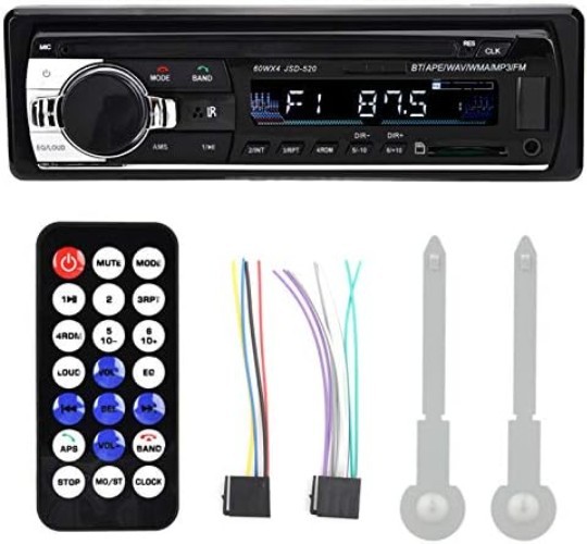 Car Stereo Bluetooth MP3 Player 4X60W 1 DIN USB AUX IR Remote
