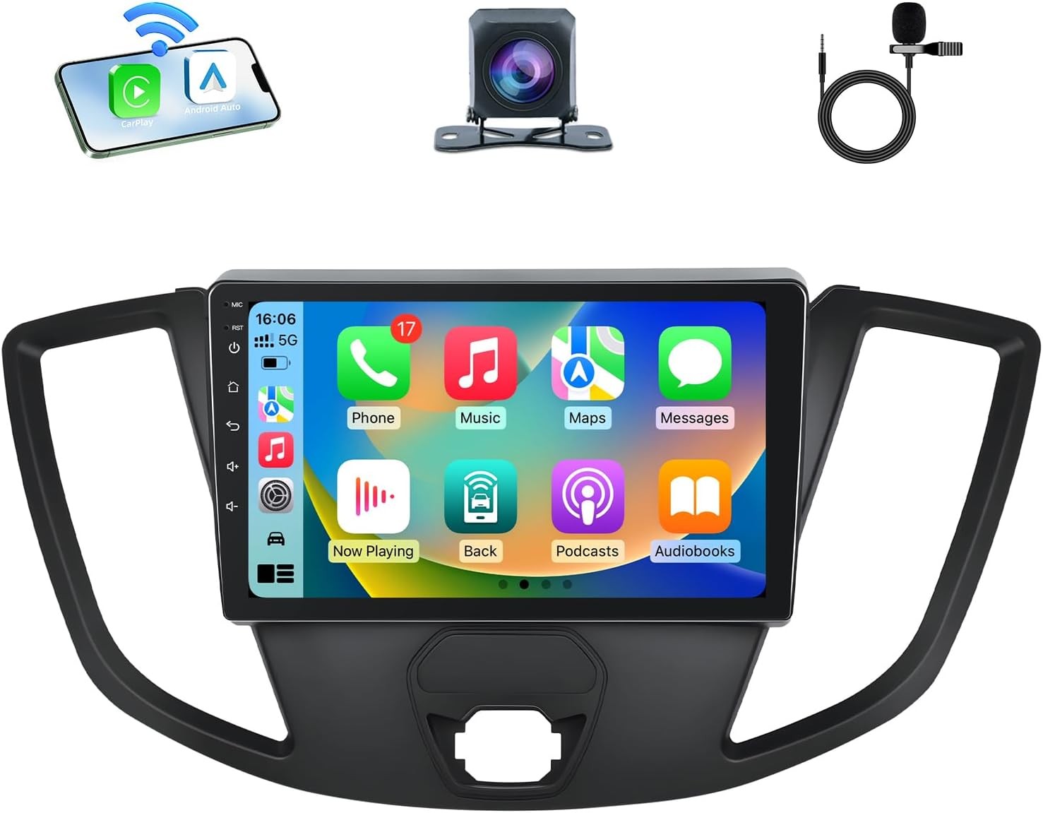 Car Radio Stereo 4G+64G Apple Carplay Android 13 For 2015-2019 Ford Transit GPS