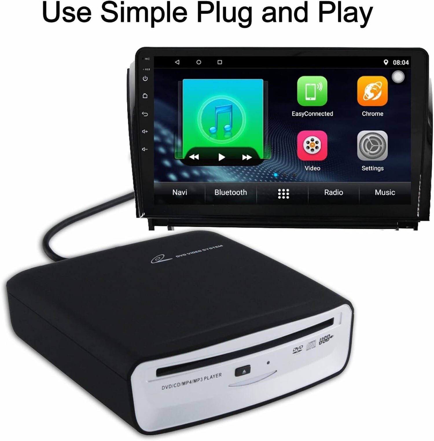 Portable Universal CD Player for Car with USB Port AUX Port Usb External CD New