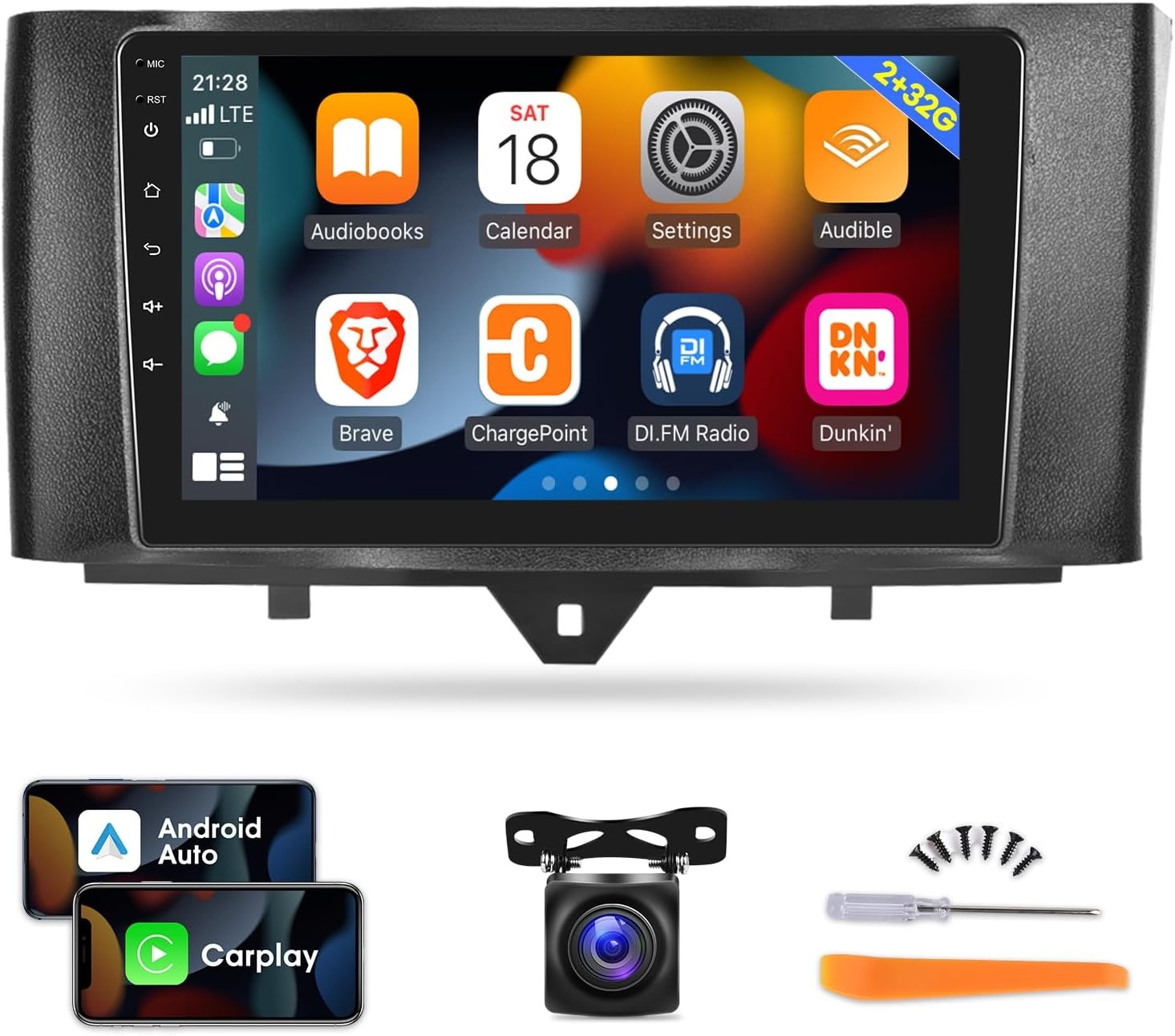 [2G+32G] Car Radio for Mercedes Benz Smart Fortwo 2011-2015, 9 inch Android…