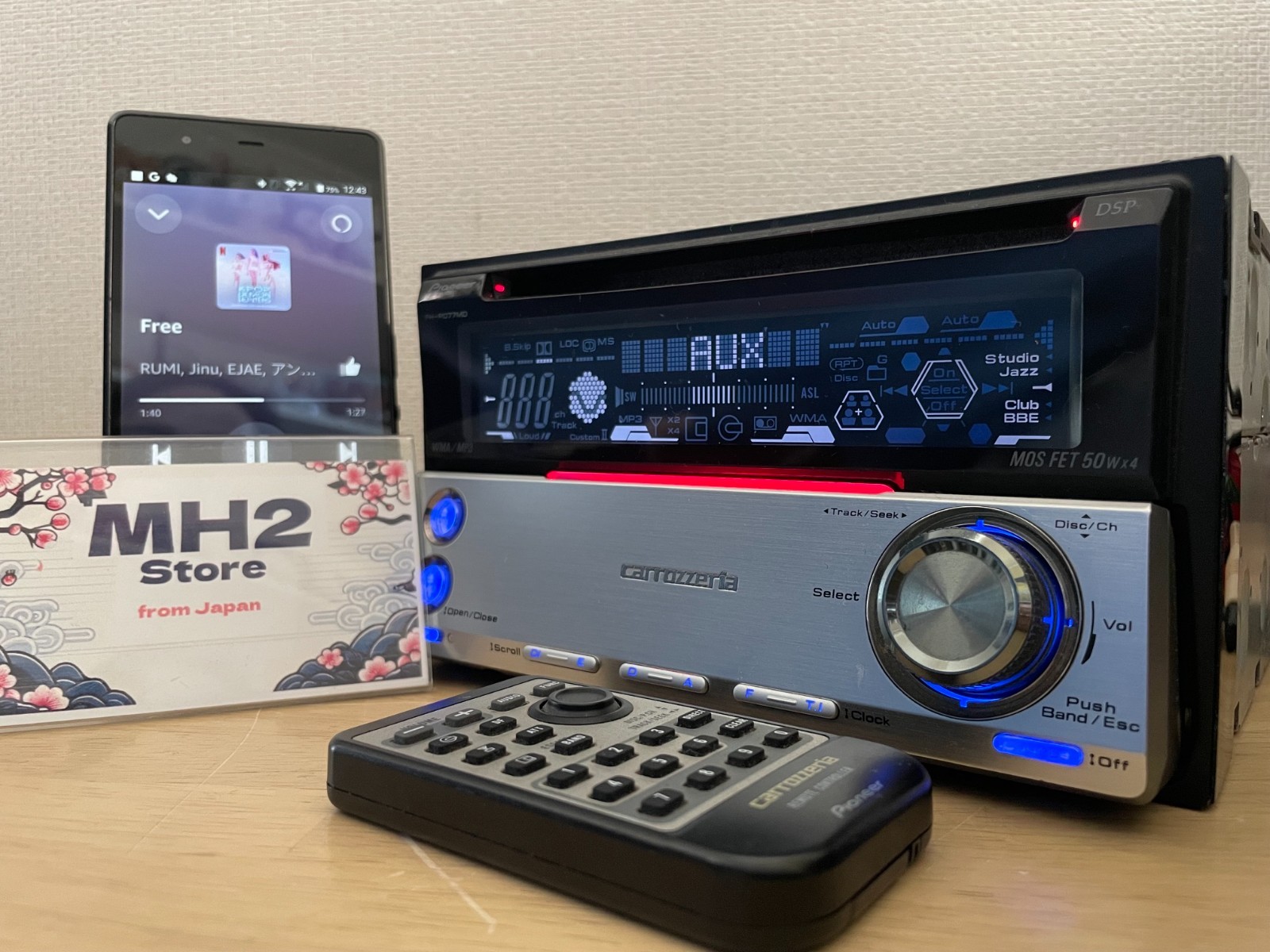 Pioneer Carrozzeria FH-P077MD 2DIN CD MD Bluetooth Player Operation Confirmed