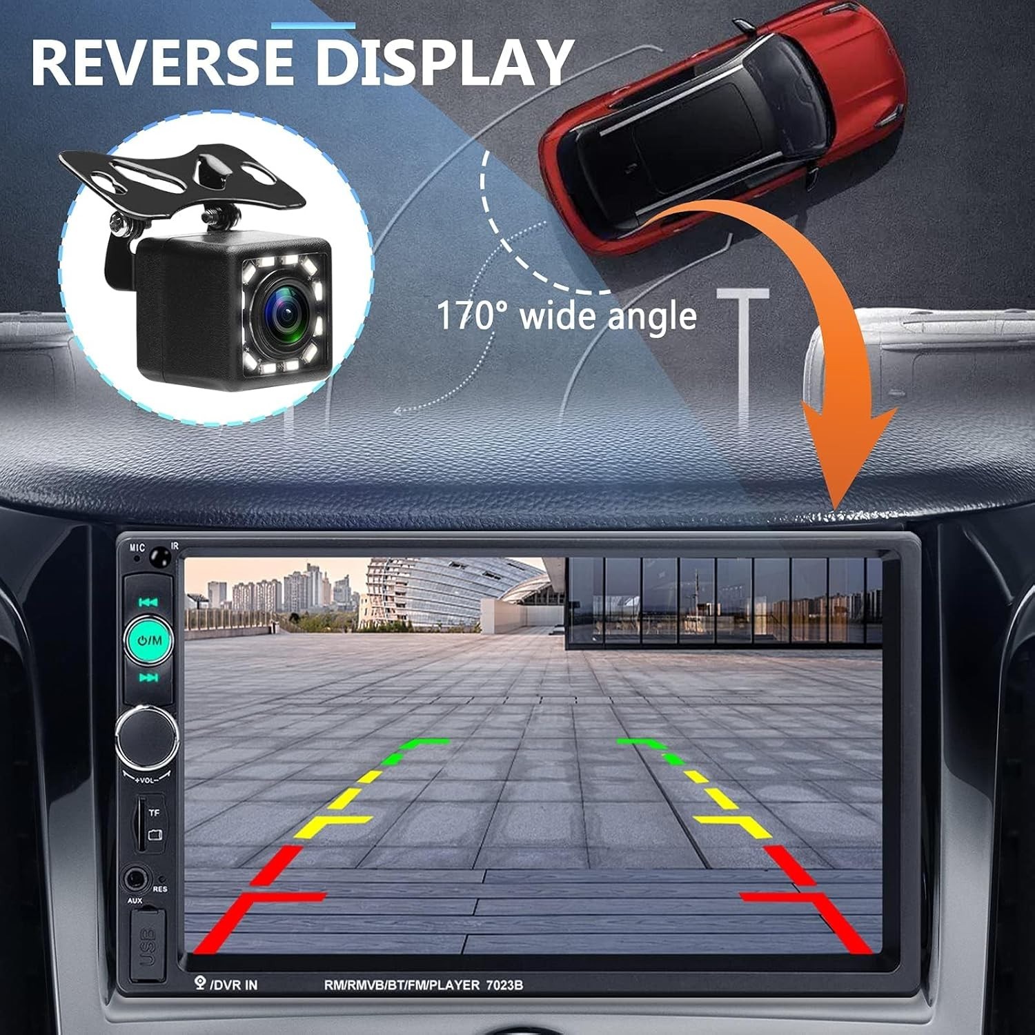 Stylish Double Din 7-Inch Touchscreen Car Stereo with Bluetooth & PhoneLink