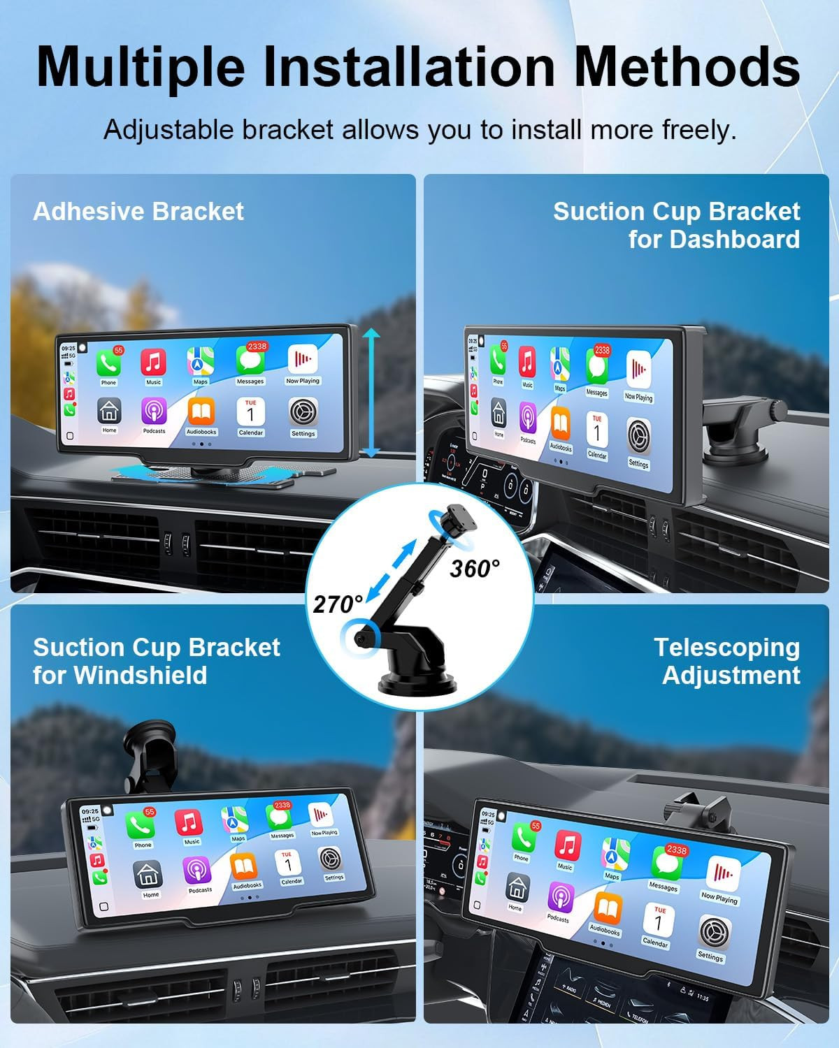 Wireless Carplay Screen for Car, 10.26″ Car Play & Android Auto Screen, Car