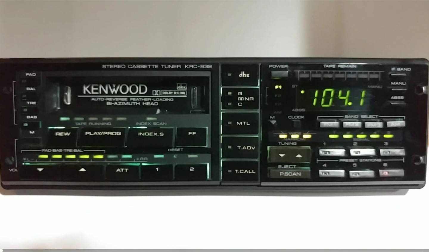 Kenwood KRC 939 cassette tuner. This radio has no internal amplifier .